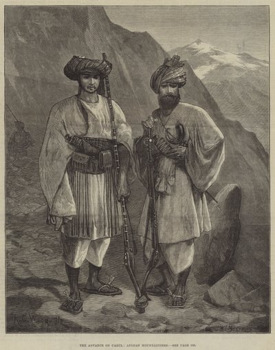 El avance sobre Kabul, montañeses afganos de Richard Caton Woodville junior